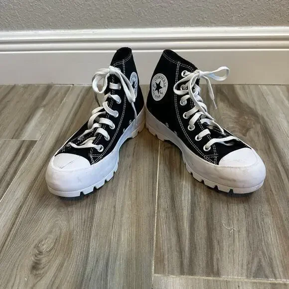 Converse Chuck Taylor Sneakers All Star Lugged High-Top Black‎ Platform 9 Goth - Picture 8 of 11